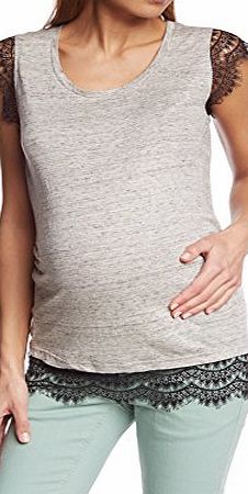 Mamalicious  Womens Maternity T-Shirt - Grey - Grey (Light Grey Melange) - 12