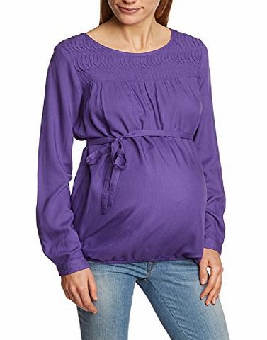Mamalicious Womens Mlshashi Woven Button Front Long Sleeve Maternity Shirt, Purple (Liberty), Size 12 (Manufacturer Size:Large)