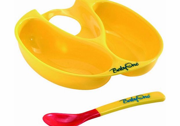 Mammoth XT Supplements Two Compartment Feeding Bowl amp; Spoon -- Colour: Yellow -- Age: 6 m 