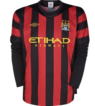 Man City Umbro 2011-12 Manchester City Away Long Sleeve Shirt