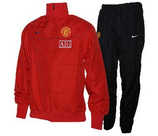 Nike 08-09 Man Utd Woven Warmup Suit (red)