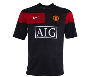 Man Utd Nike 09-10 Man Utd Pre-Match Training shirt (black)