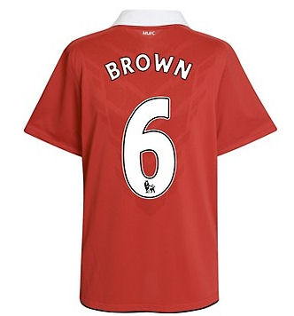 Man Utd Nike 2010-11 Man Utd Nike Home Shirt (Brown 6)