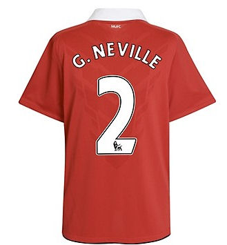 Man Utd Nike 2010-11 Man Utd Nike Home Shirt (G. Neville 2)
