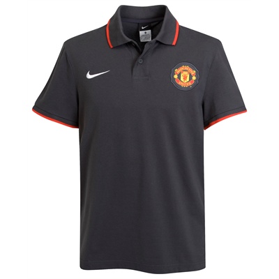 Nike 2010-11 Man Utd Nike Travel Polo Shirt (Black)