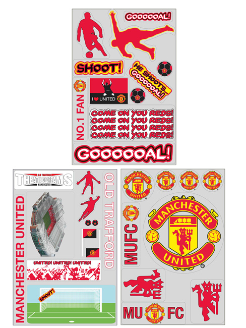Manchester United Stikarounds Wall Stickers 64 pieces