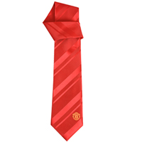 Manchester United Striped Tie - Red/Dark Red.