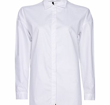 Mango Long Cotton Shirt, White