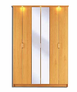 Manhattan Beech Effect 3 Door Wardrobe with Mirror