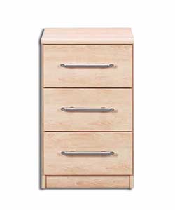 Maple Effect 3 Drawer Narrow Chest