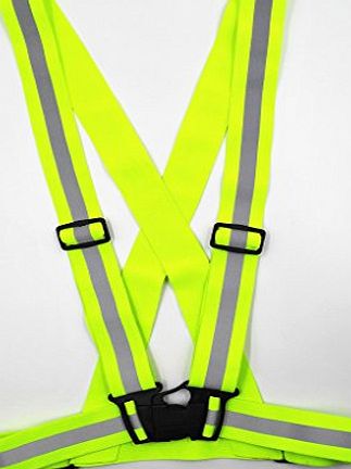 MANLERSPORT  2-in-1 High Visibility Elastic Reflective Safety Vest Harness amp; Armband, Provides High Visibility Day amp; Night for Running, Jogging, Cycling, Working, Motorcycle Riding, or Running 