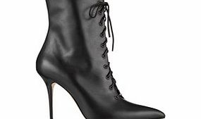 MANOLO BLAHNIK Bordin black leather ankle boots