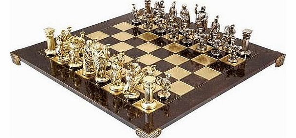 Manopoulos Large Greek Roman Army Metal Chess Set