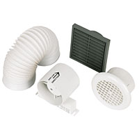MANROSE In-Line White 20w Shower Fan Kit