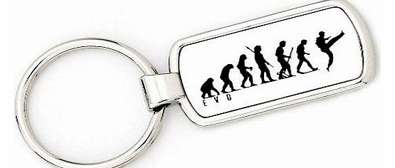 Mans Evolution Merchandise Mans Evolution Keyring Ape to Karate martial arts key ring gift