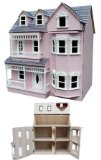 DOLLS HOUSE/ VICTORIAN STYLE/ EXMOUTH/ PINK/ NEW