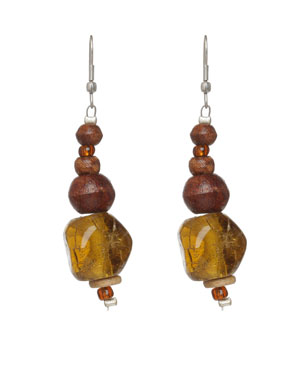 Manumit Amber Glass Drop Earrings