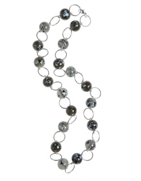 Grey Glass Bead Necklace