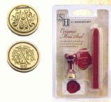 CAPITAL LETTER E CERAMIC STAMP SEAL and SEALING WAX