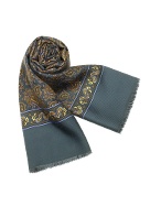Menand#39;s Paisley Pattern Twill Silk Long Scarf