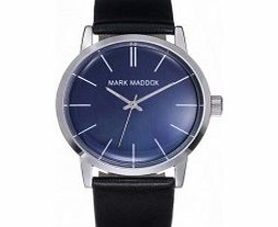 Mark Maddox Mens Classic Blue and Black Leather