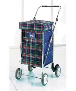 Marketeer Deluxe Shopping Trolley - Green Check