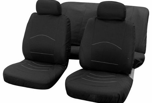 Marko Auto Accessories 6PC Universal Car Van Truck Seat Covers Set Vehicle Cover Spills Protector Black