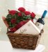 Christmas Rose & Red Wine Basket