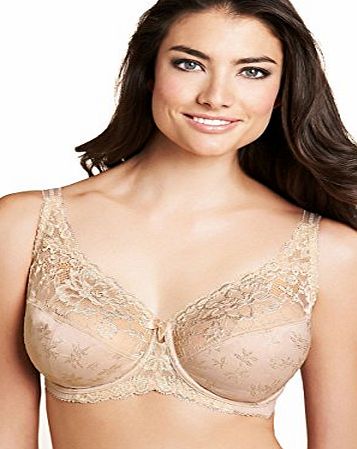 Marks and Spencer Mamp;S Underwired Lacey Full Cup Bra. Sizes 32-44-Nude-36-DD