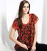 Scoop Neck Spot Print Blouse with Camisole