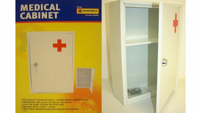 Marksman EMERGENCY FIRST AID MEDICAL CABINET BOX WHITE