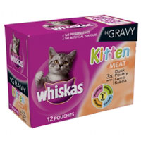 Whiskas Kitten Chunks in Gravy - Meat (2 x 24 x