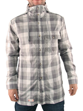 Grey Hooded Lumberjack Shirt