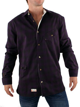 Purple/Black De-constructed Shirt