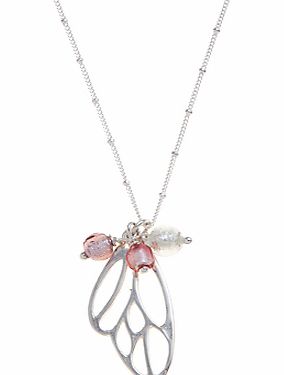 Martick Butterfly Murano Style Pendant Necklace,