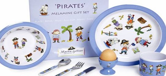 Martin Gulliver 7 Piece Childrens Melamine Gift Set -PIRATE