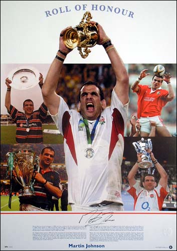 martin Johnson - Roll of Honour - limited edition signed print