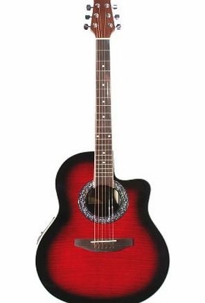 Martin Smith Roundback Style Guitar With Pre-Amplifier And Equalizer - Red