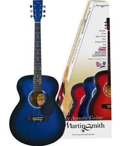 Martin Smith W-100 Acoustic Guitar Package - Blue
