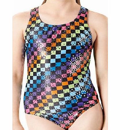 Maru Girls Chequer Sparkle Rave Back Swimsuit