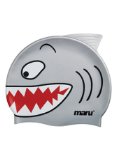 Kids Fun Silicone Swim Hat - Silver Shark