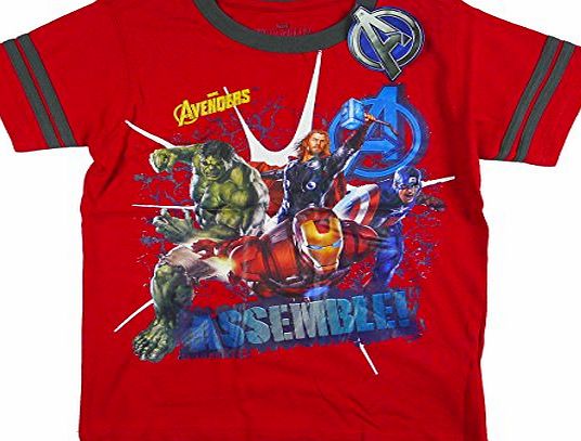 Marvel Avengers Boys Marvel Avengers Assembled Red Crew Neck T-Shirt Top sizes from 4 to 8 Years