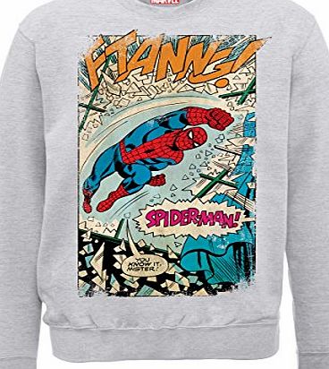 Marvel Boys Spiderman FTANNG Sweatshirt, Grey Marl, 12-13.5 (Manufacturer Size:12-13)