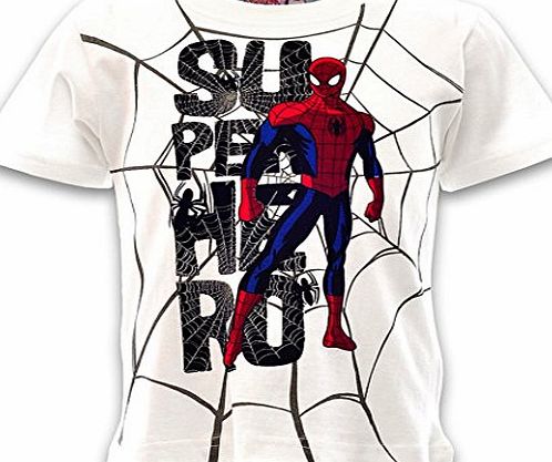 Marvel Boys SPIDERMAN Superhero Web White T-Shirt Top Cotton sizes from 2 to 7 Years