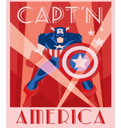 Marvel Comics Captain America Deco Canvas Print