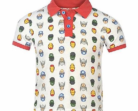 Marvel Kids Buttoned T Shirt Infants Boys Short Sleeved Print Design Top Avengers 7-8 Yrs