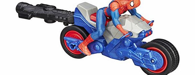 Marvel Ultimate Web Warriors Spiderman Action Figure and Spider Cycle Vehicle