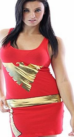 Marvel X-Men Dark Phoenix Red Juniors Costume Tunic Tank Dress (Juniors X-Large)