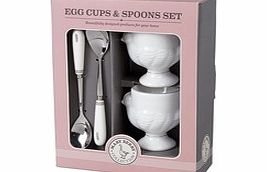 Two egg cup and spoon set