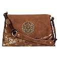 Canvas and Leather Baguette Handbag